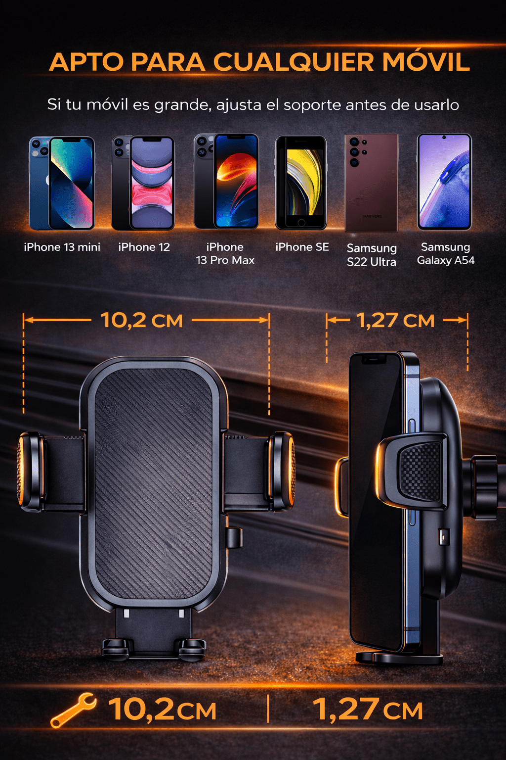 Soporte para Móvil de Coche Universal – Fijación Segura y Ajustable - M501 AUTO